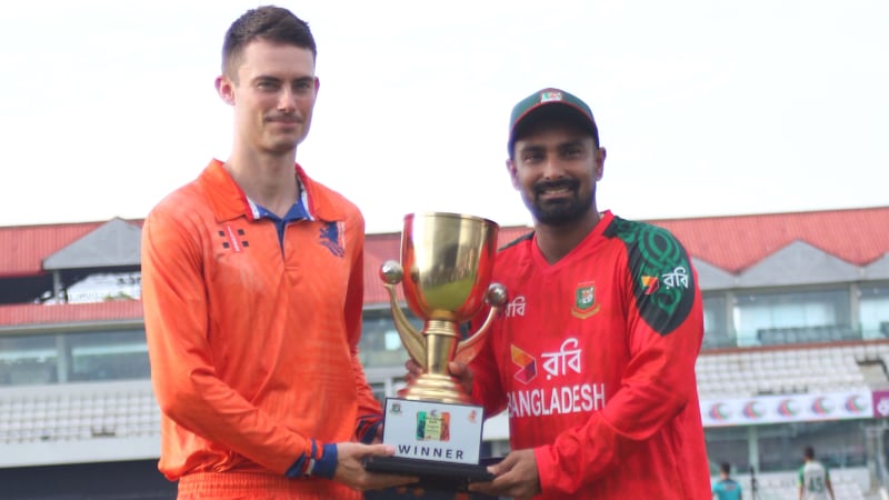 বাংলাদেশ-নেদারল্যান্ডস সিরিজের ট্রফি উন্মোচন