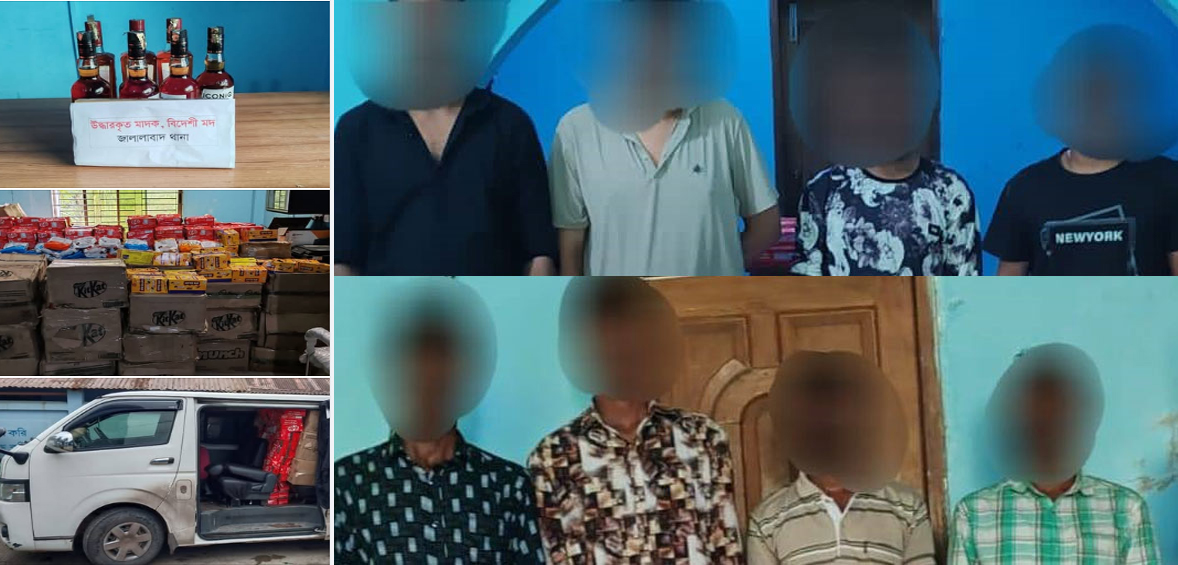 ভারতীয় চকলেট ও মদসহ ৮ জনকে ধরল পুলিশ
