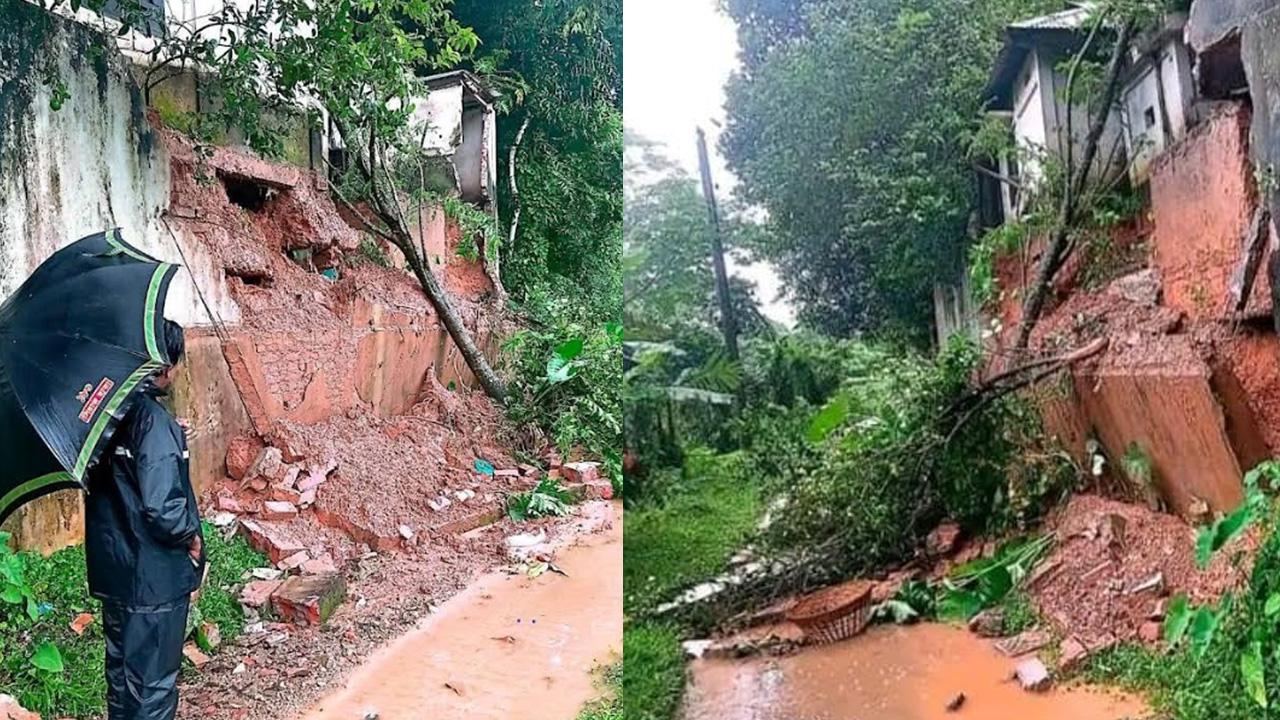 টানা বৃষ্টিতে গোলাপগঞ্জে টিলাধস, ক্ষতিগ্রস্ত ঘরবাড়ি