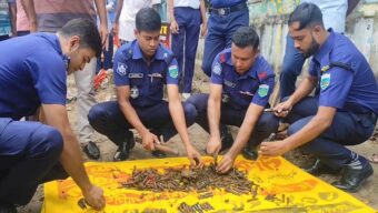 ড্রেন খননের সময় মিললো ৩৩৪ গুলি