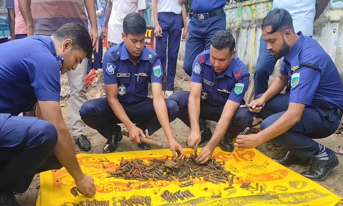 ড্রেন খননের সময় মিললো ৩৩৪ গুলি